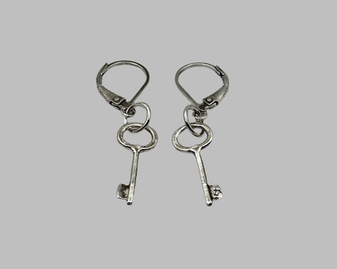 KEY EARRINGS STERLING SILVER