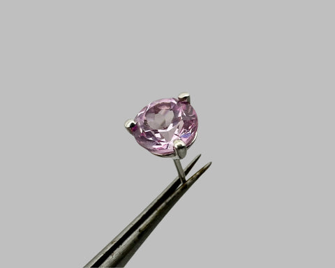 SINGLE PINK DREAM STUD  SAPPHIRE AND WHITE GOLD