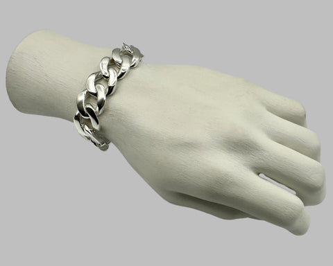 J B SINGATURE CURB LINK BRACELET STERLING SILVER