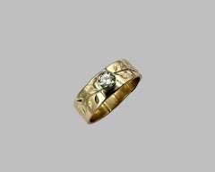 RACHEL F.'S RING YELLOW GOLD AND DIAMOND 7MM WIDE