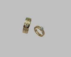 RACHEL G.'S RING YELLOW GOLD AND DIAMOND 4MM WIDE