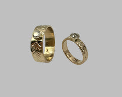 RACHEL F.'S RING YELLOW GOLD AND DIAMOND 7MM WIDE