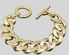 JB SIGNATURE CURB LINK BRACELET YELLOW GOLD