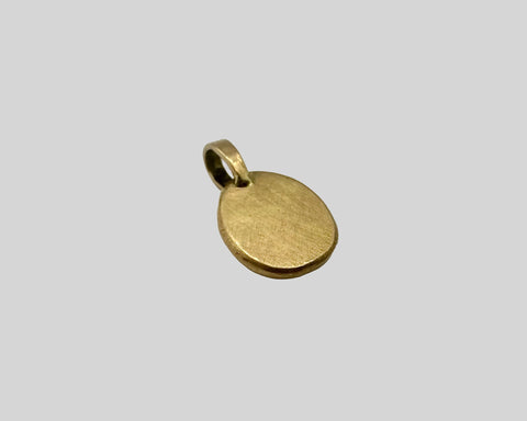 ORGANIC OVAL CHARM YELLOW GOLD